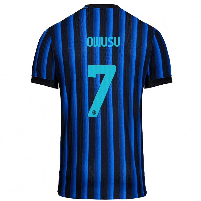 Danxen Hombre Camiseta Enoch Owusu #7 Negro Azul 1ª Equipación 2025/26 La Camisa México