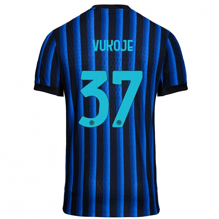 Danxen Hombre Camiseta Andrija Vukoje #37 Negro Azul 1ª Equipación 2025/26 La Camisa México
