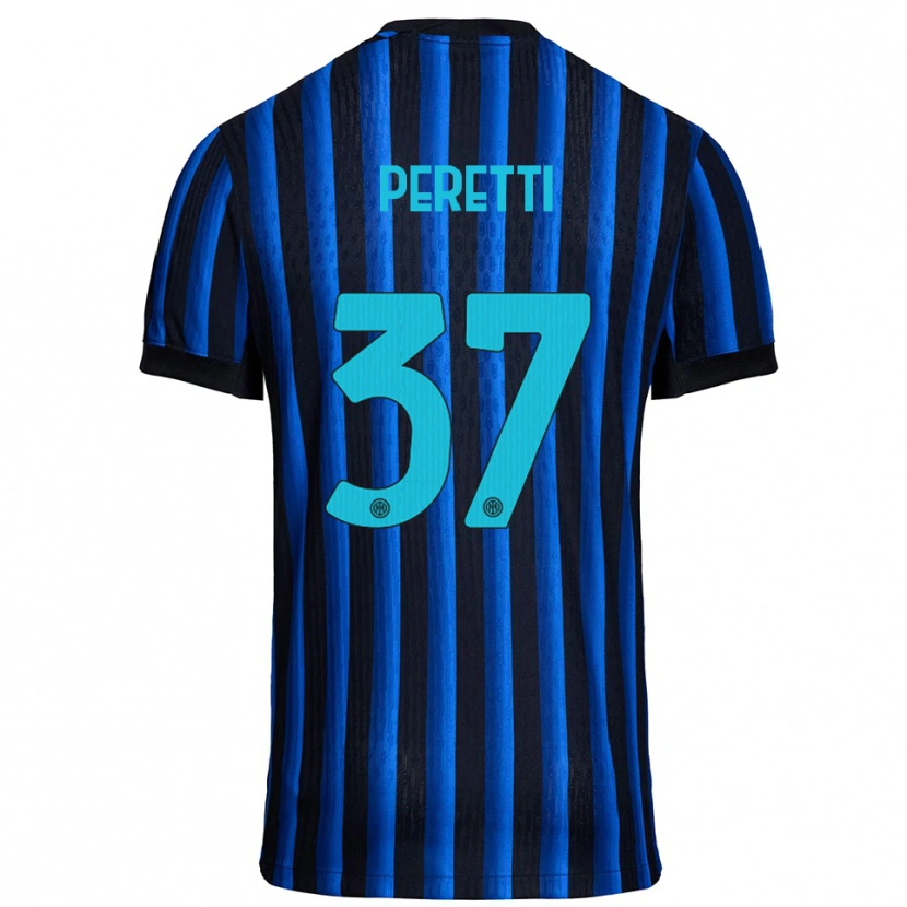 Danxen Hombre Camiseta Lorenzo Peretti #37 Negro Azul 1ª Equipación 2025/26 La Camisa México