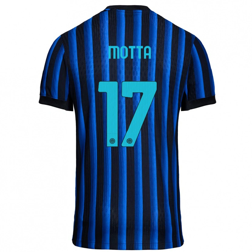 Danxen Hombre Camiseta Matteo Motta #17 Negro Azul 1ª Equipación 2025/26 La Camisa México