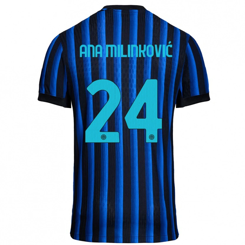 Danxen Hombre Camiseta Marija Ana Milinković #24 Negro Azul 1ª Equipación 2025/26 La Camisa México