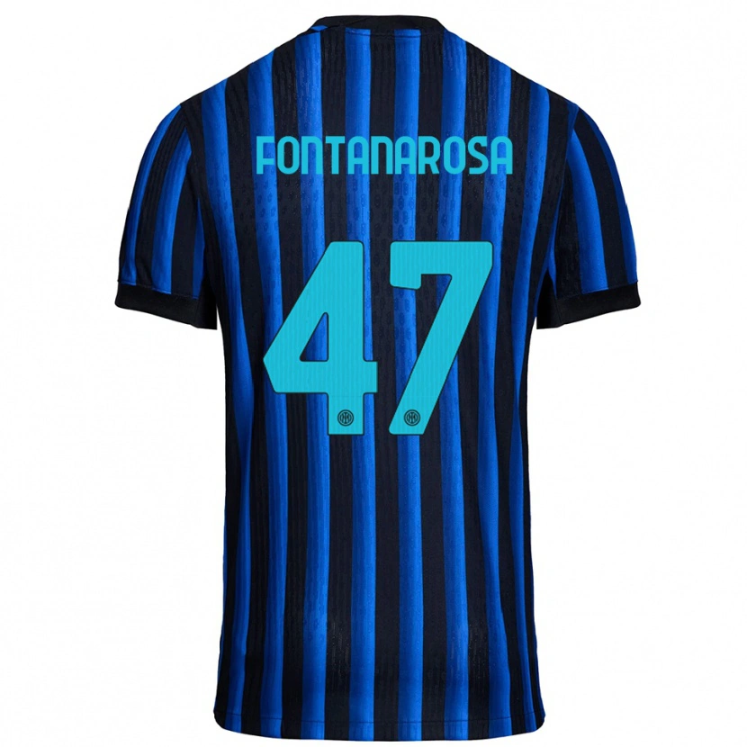 Danxen Hombre Camiseta Alessandro Fontanarosa #47 Negro Azul 1ª Equipación 2025/26 La Camisa México