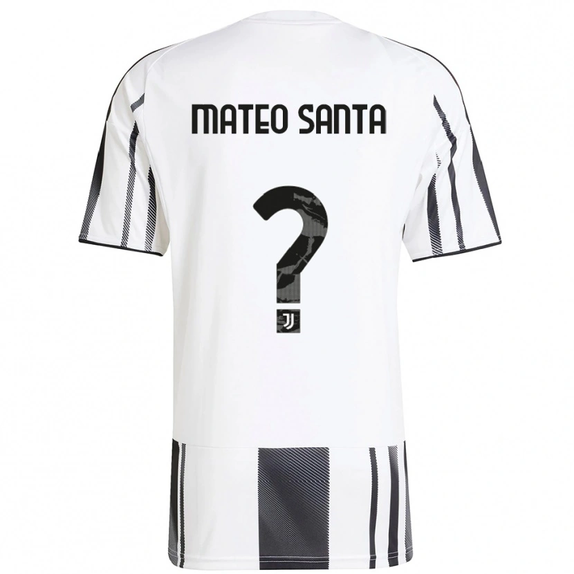 Danxen Hombre Camiseta Mateo Santa Maria #0 Blanco Negro 1ª Equipación 2025/26 La Camisa México