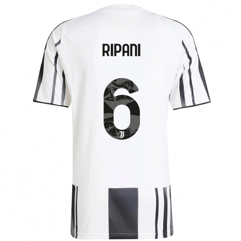Danxen Hombre Camiseta Diego Ripani #6 Blanco Negro 1ª Equipación 2025/26 La Camisa México