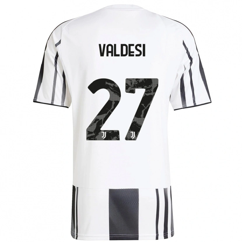 Danxen Hombre Camiseta Andrea Valdesi #27 Blanco Negro 1ª Equipación 2025/26 La Camisa México