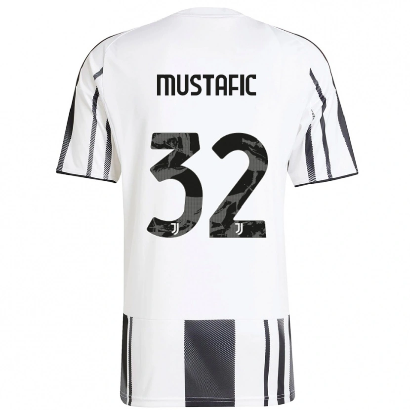 Danxen Hombre Camiseta Emma Mustafic #32 Blanco Negro 1ª Equipación 2025/26 La Camisa México