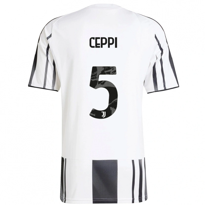 Danxen Hombre Camiseta Paolo Ceppi #5 Blanco Negro 1ª Equipación 2025/26 La Camisa México