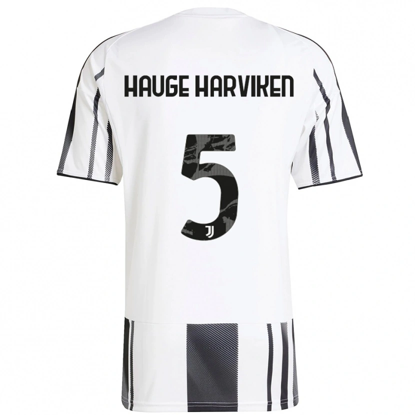 Danxen Hombre Camiseta Mathilde Hauge Harviken #5 Blanco Negro 1ª Equipación 2025/26 La Camisa México