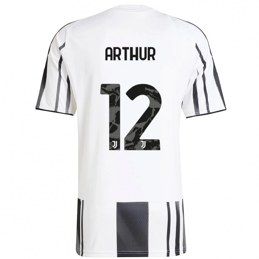 Danxen Hombre Camiseta Arthur Melo #12 Blanco Negro 1ª Equipación 2025/26 La Camisa México