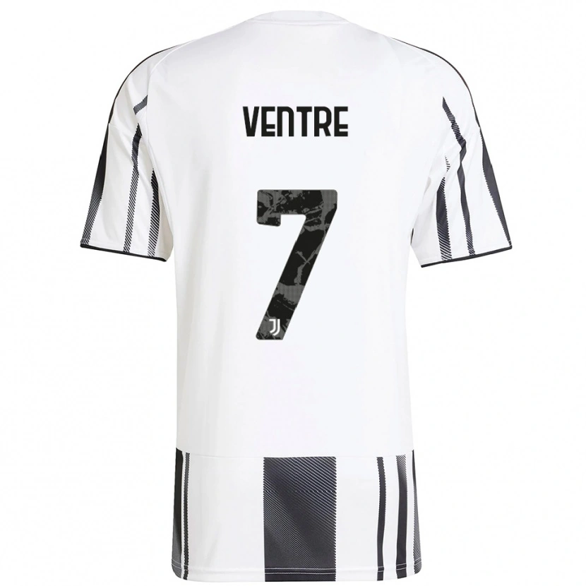 Danxen Hombre Camiseta Alessandro Ventre #7 Blanco Negro 1ª Equipación 2025/26 La Camisa México