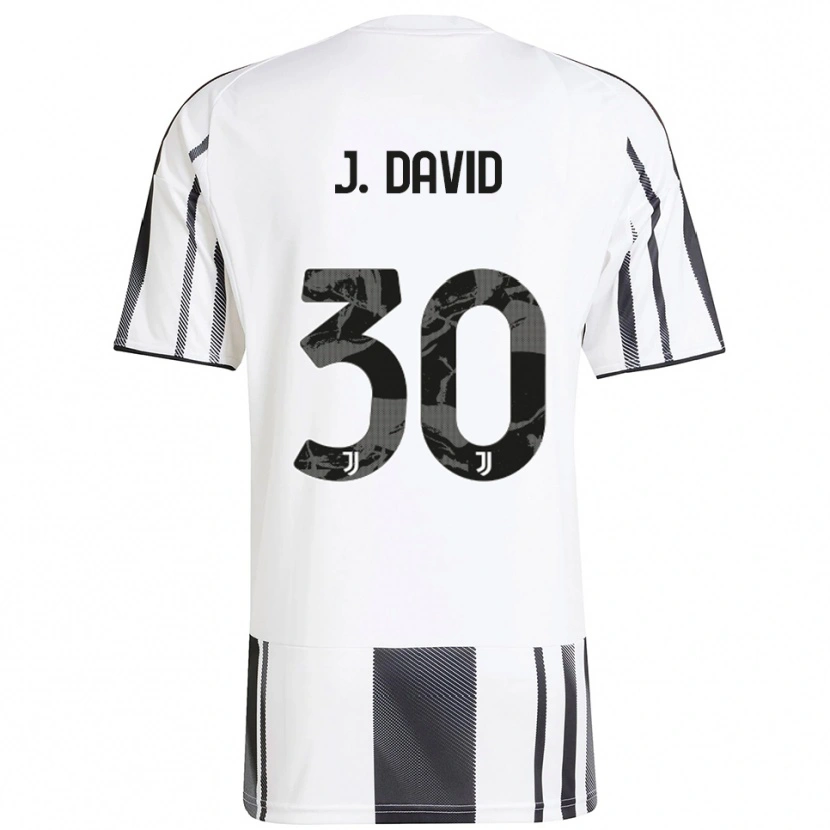 Danxen Hombre Camiseta Jonathan David #30 Blanco Negro 1ª Equipación 2025/26 La Camisa México