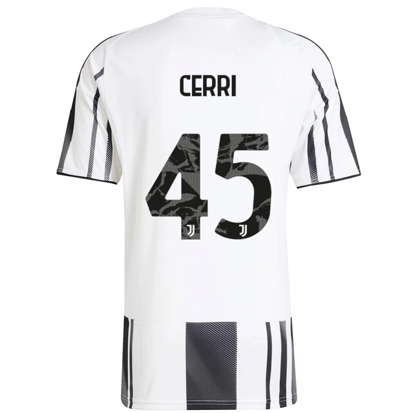 Danxen Hombre Camiseta Leonardo Cerri #45 Blanco Negro 1ª Equipación 2025/26 La Camisa México