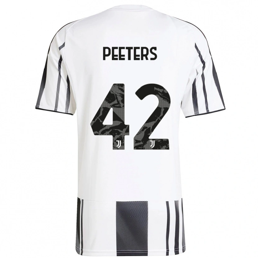 Danxen Hombre Camiseta Daouda Peeters #42 Blanco Negro 1ª Equipación 2025/26 La Camisa México