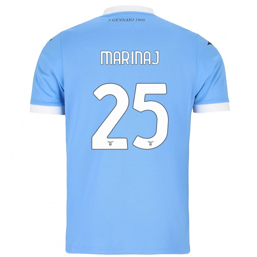 Danxen Hombre Camiseta Kledi Marinaj #25 Azul Cielo Blanco 1ª Equipación 2025/26 La Camisa México