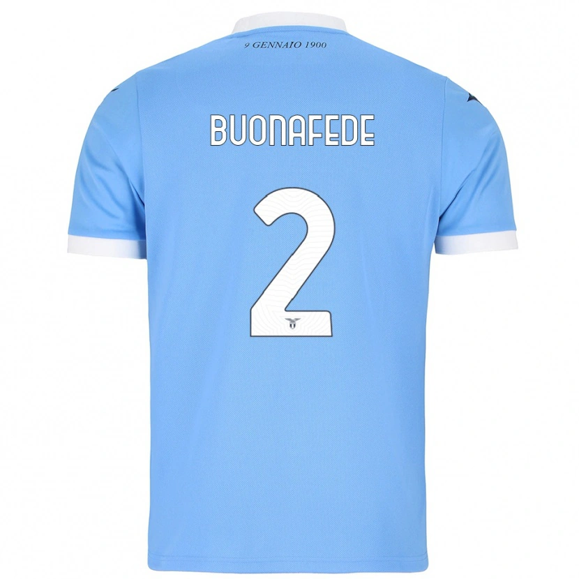 Danxen Hombre Camiseta Tommaso Buonafede #2 Azul Cielo Blanco 1ª Equipación 2025/26 La Camisa México