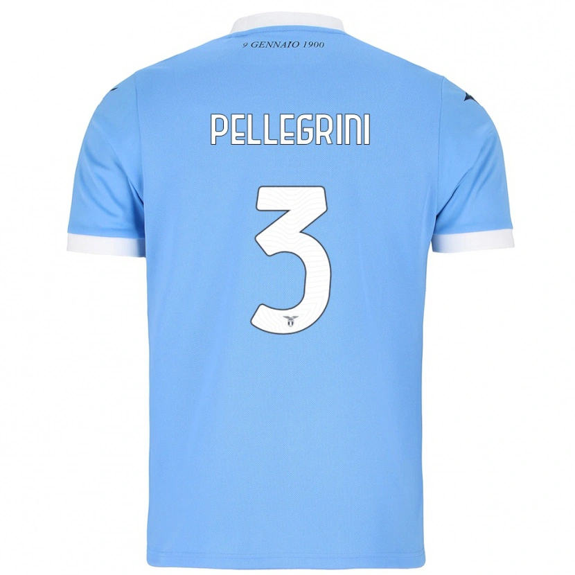 Danxen Hombre Camiseta Luca Pellegrini #3 Azul Cielo Blanco 1ª Equipación 2025/26 La Camisa México