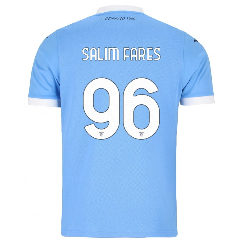 Danxen Hombre Camiseta Mohamed Salim Fares #96 Azul Cielo Blanco 1ª Equipación 2025/26 La Camisa México