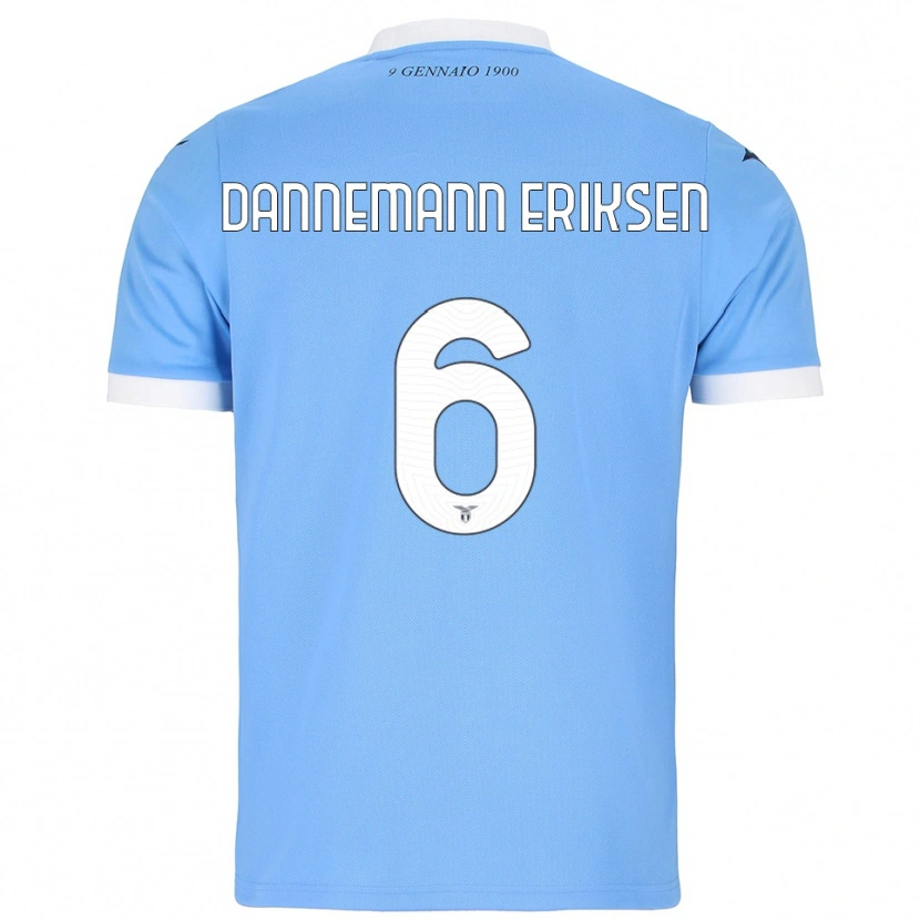 Danxen Hombre Camiseta Louise Dannemann Eriksen #6 Azul Cielo Blanco 1ª Equipación 2025/26 La Camisa México