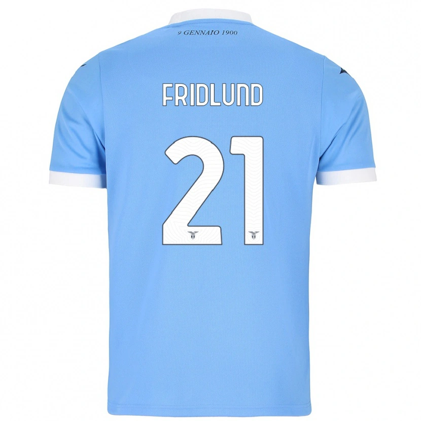 Danxen Hombre Camiseta Johanne Fridlund #21 Azul Cielo Blanco 1ª Equipación 2025/26 La Camisa México