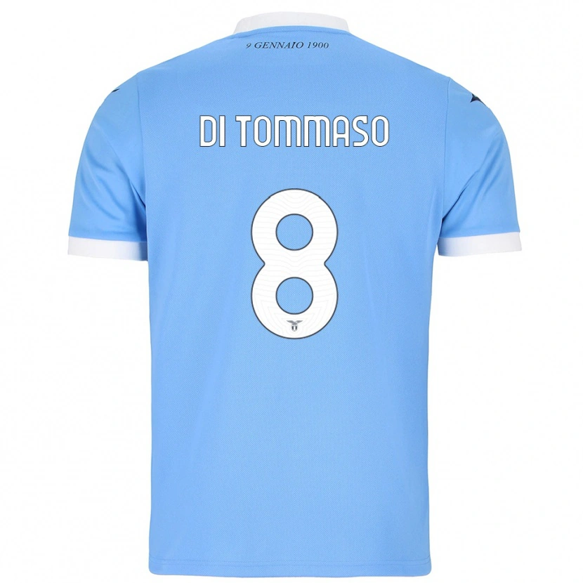 Danxen Hombre Camiseta Leonardo Di Tommaso #8 Azul Cielo Blanco 1ª Equipación 2025/26 La Camisa México