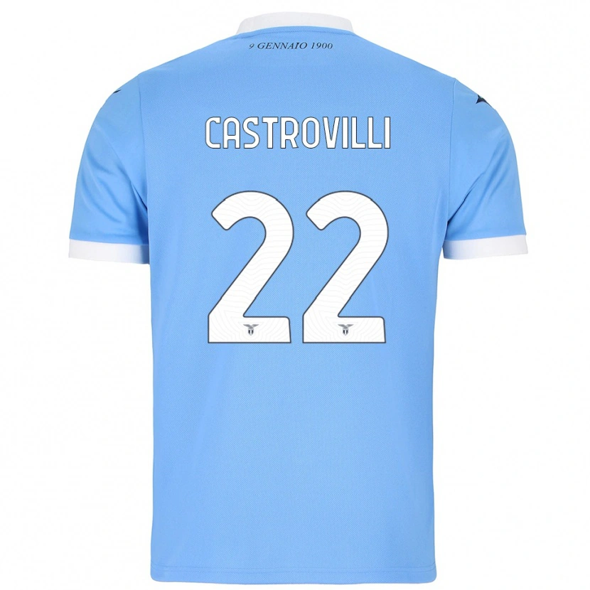 Danxen Hombre Camiseta Gaetano Castrovilli #22 Azul Cielo Blanco 1ª Equipación 2025/26 La Camisa México