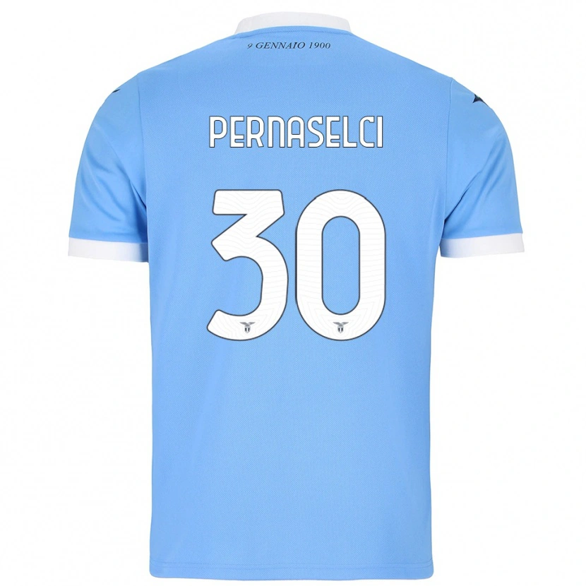 Danxen Hombre Camiseta Leonardo Pernaselci #30 Azul Cielo Blanco 1ª Equipación 2025/26 La Camisa México