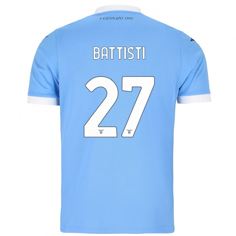 Danxen Hombre Camiseta Valerio Battisti #27 Azul Cielo Blanco 1ª Equipación 2025/26 La Camisa México