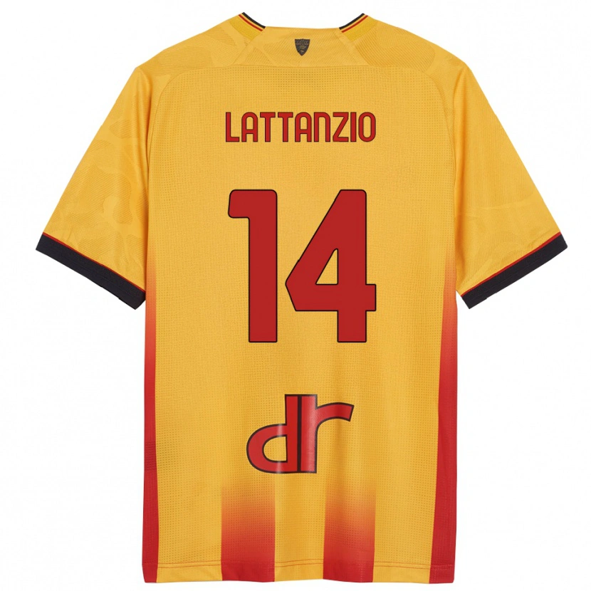 Danxen Hombre Camiseta Gianluca Lattanzio #14 Amarillo Naranja 1ª Equipación 2025/26 La Camisa México