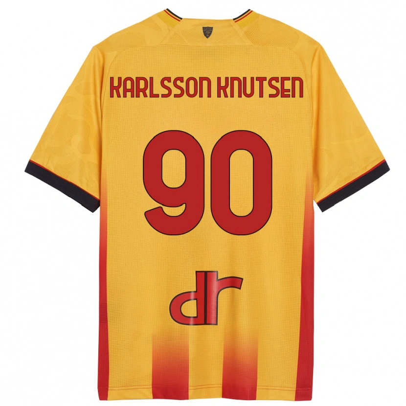 Danxen Hombre Camiseta Storm Karlsson Knutsen #90 Amarillo Naranja 1ª Equipación 2025/26 La Camisa México