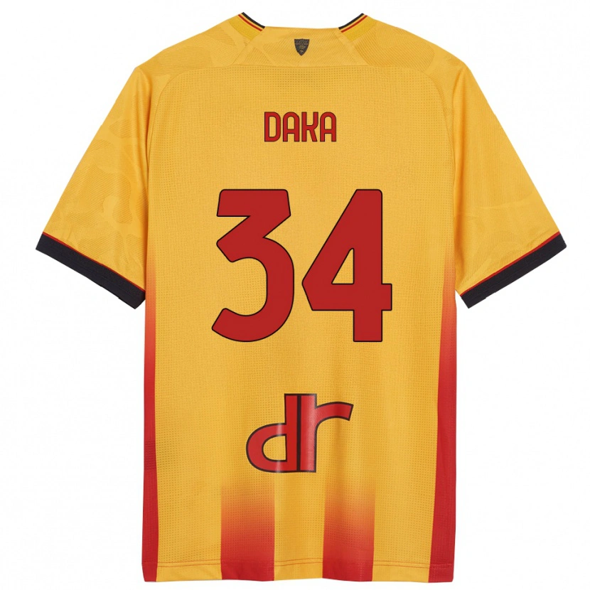 Danxen Hombre Camiseta Dario Daka #34 Amarillo Naranja 1ª Equipación 2025/26 La Camisa México