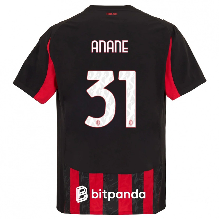 Danxen Hombre Camiseta Emmanuel Anane #31 Rojo Negro 1ª Equipación 2025/26 La Camisa México