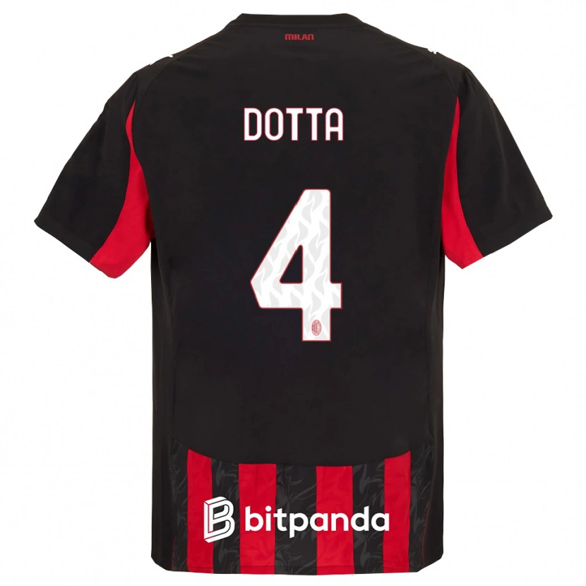 Danxen Hombre Camiseta Cristiano Dotta #4 Rojo Negro 1ª Equipación 2025/26 La Camisa México