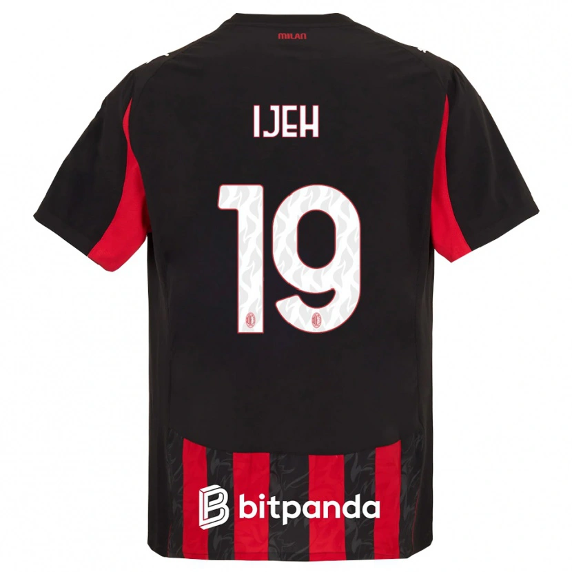 Danxen Hombre Camiseta Evelyn Ijeh #19 Rojo Negro 1ª Equipación 2025/26 La Camisa México