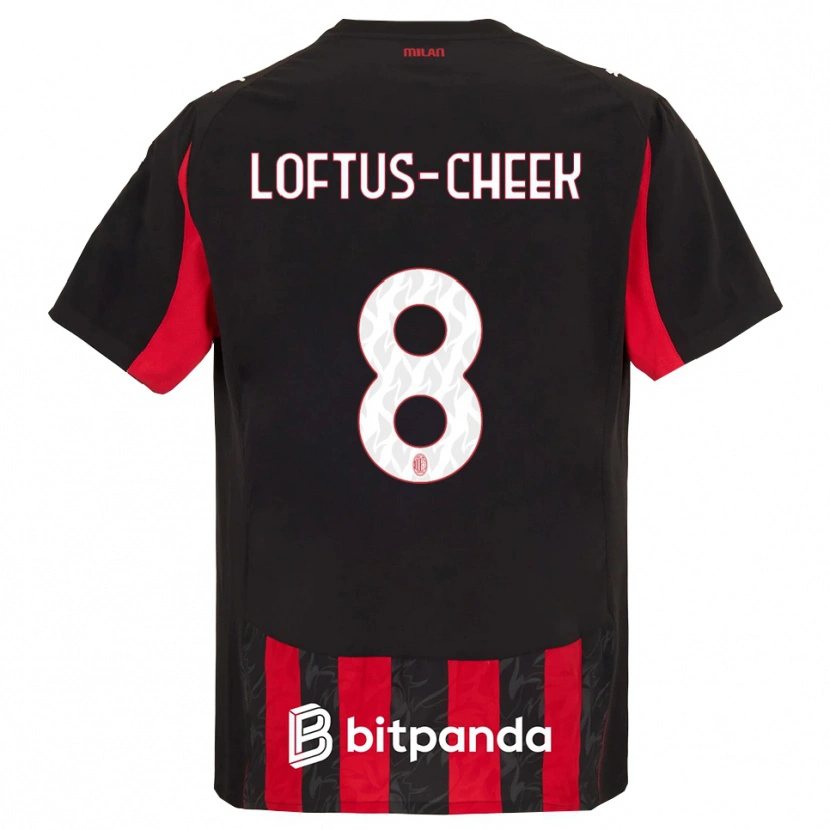Danxen Hombre Camiseta Ruben Loftus-Cheek #8 Rojo Negro 1ª Equipación 2025/26 La Camisa México