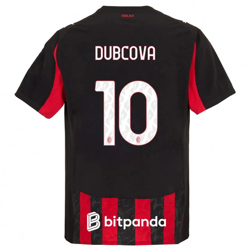 Danxen Hombre Camiseta Kamila Dubcova #10 Rojo Negro 1ª Equipación 2025/26 La Camisa México