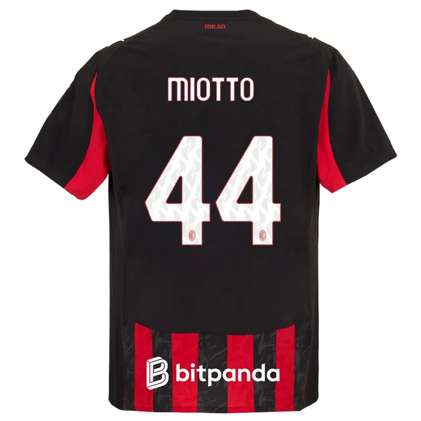Danxen Hombre Camiseta Giorgia Miotto #44 Rojo Negro 1ª Equipación 2025/26 La Camisa México