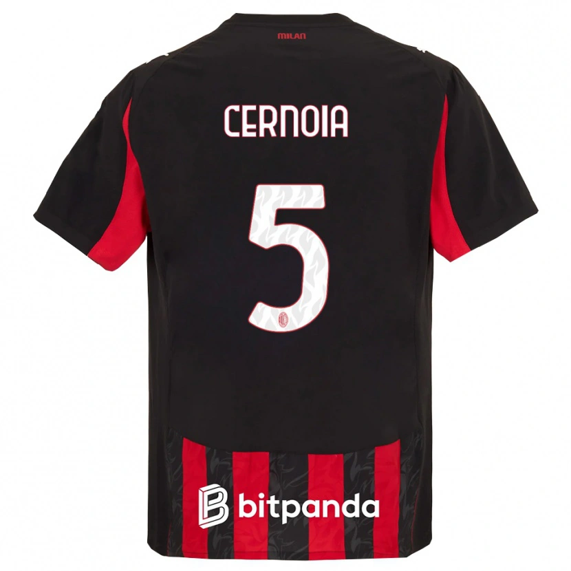 Danxen Hombre Camiseta Valentina Cernoia #5 Rojo Negro 1ª Equipación 2025/26 La Camisa México