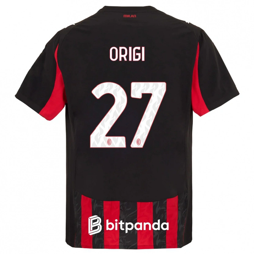Danxen Hombre Camiseta Divock Origi #27 Rojo Negro 1ª Equipación 2025/26 La Camisa México