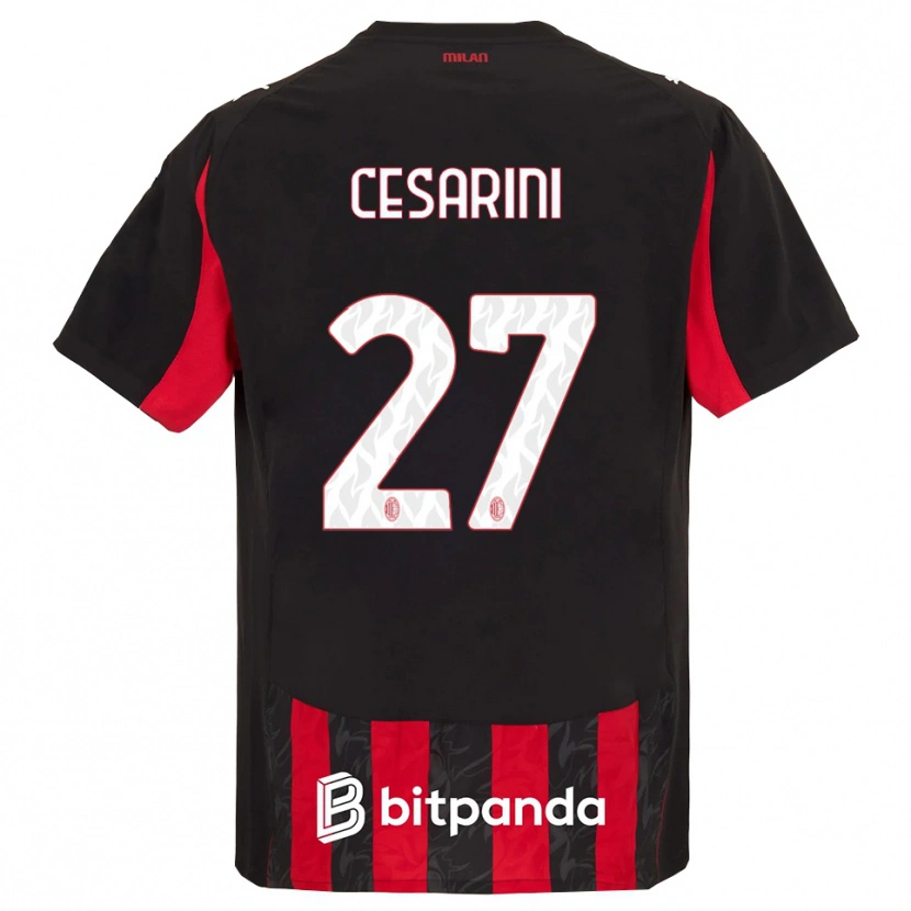 Danxen Hombre Camiseta Erin Maria Patrizia Cesarini #27 Rojo Negro 1ª Equipación 2025/26 La Camisa México