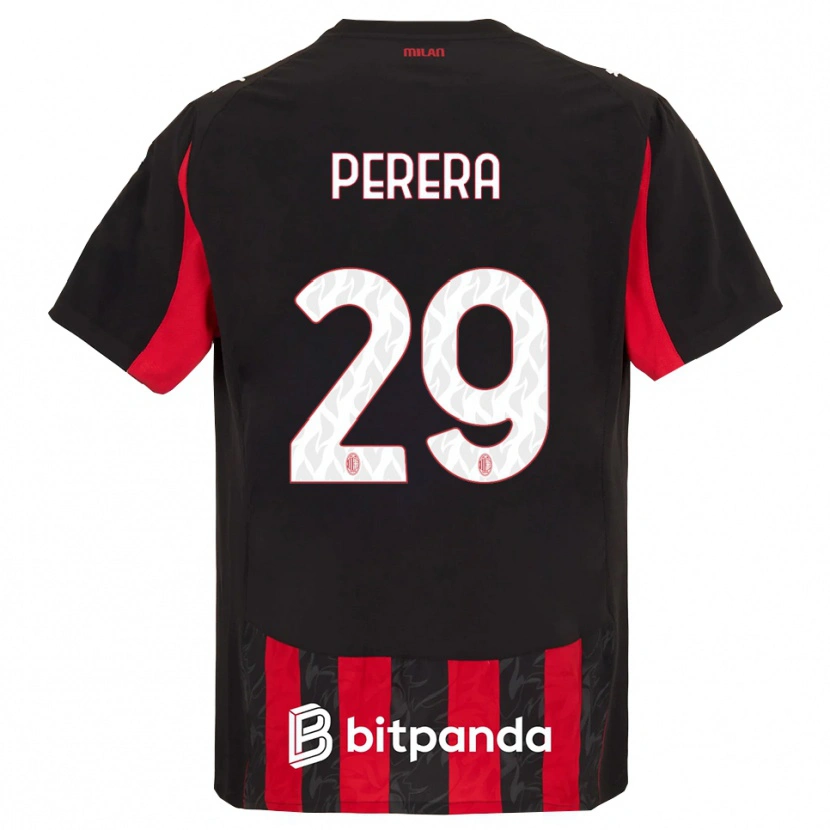 Danxen Hombre Camiseta Nirash Perera #29 Rojo Negro 1ª Equipación 2025/26 La Camisa México