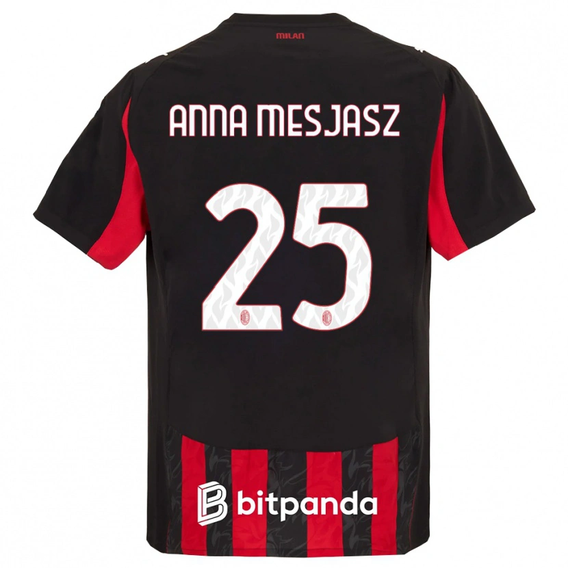 Danxen Hombre Camiseta Małgorzata Anna Mesjasz #25 Rojo Negro 1ª Equipación 2025/26 La Camisa México