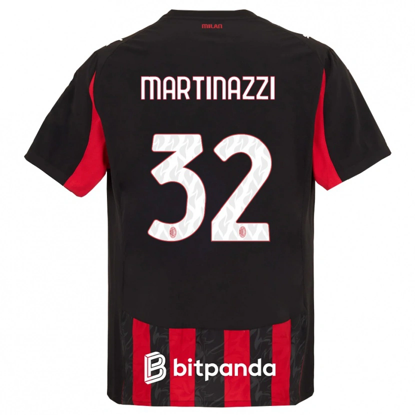Danxen Hombre Camiseta Luca Martinazzi #32 Rojo Negro 1ª Equipación 2025/26 La Camisa México