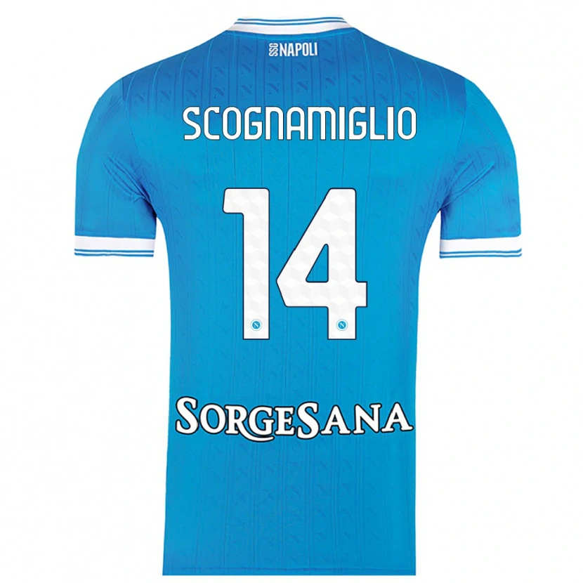 Danxen Hombre Camiseta Fabio Scognamiglio #14 Azul Cielo Blanco 1ª Equipación 2025/26 La Camisa México