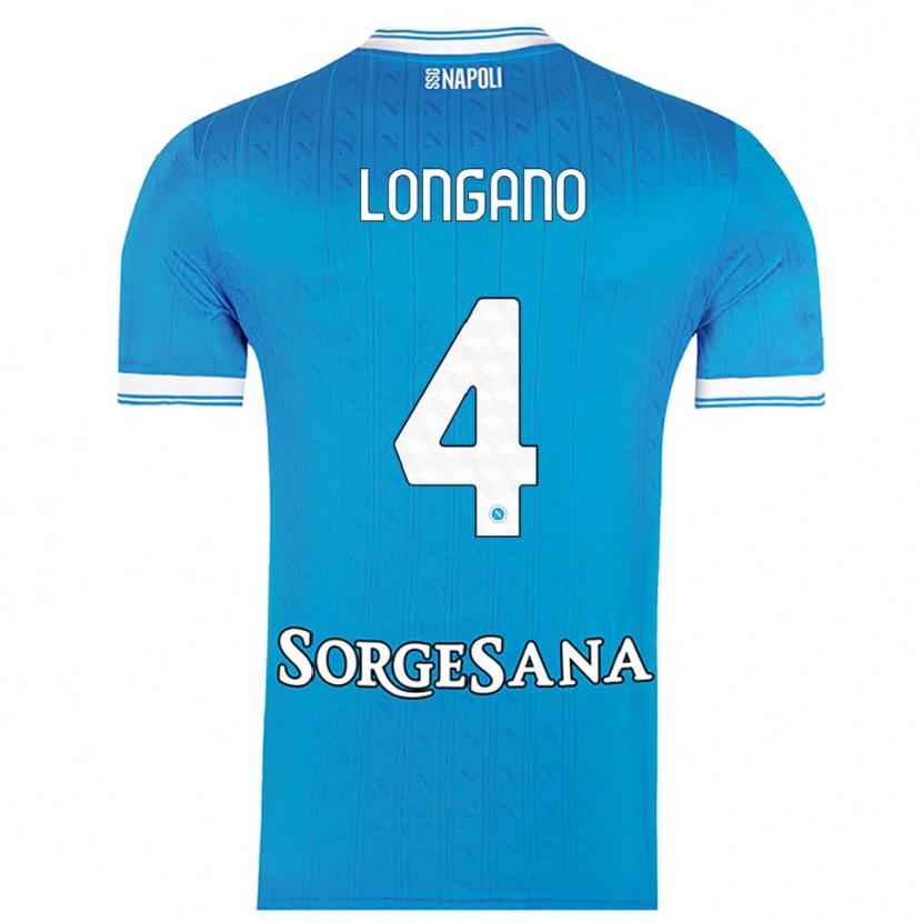 Danxen Hombre Camiseta Salvatore Longano #4 Azul Cielo Blanco 1ª Equipación 2025/26 La Camisa México