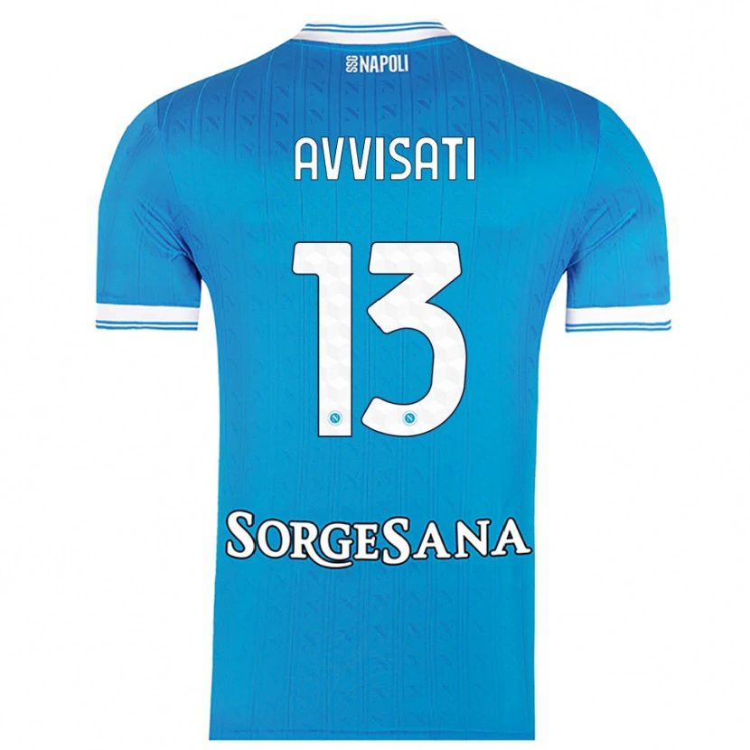 Danxen Hombre Camiseta Domenico Avvisati #13 Azul Cielo Blanco 1ª Equipación 2025/26 La Camisa México
