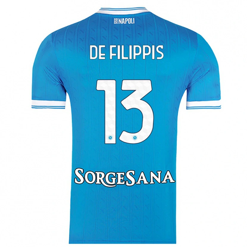 Danxen Hombre Camiseta Antonio De Filippis #13 Azul Cielo Blanco 1ª Equipación 2025/26 La Camisa México