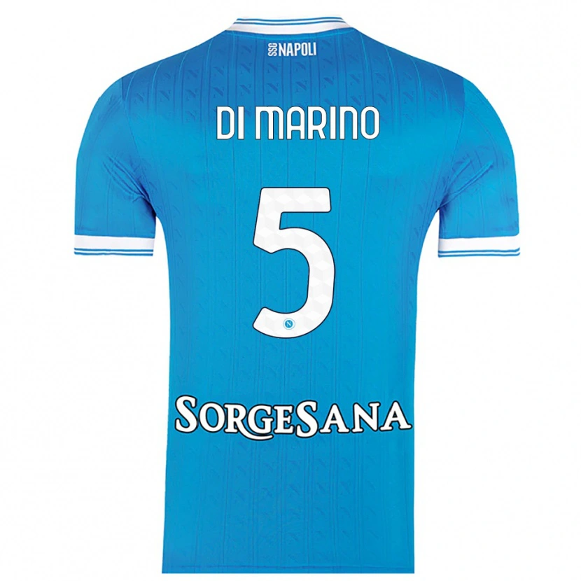 Danxen Hombre Camiseta Paola Di Marino #5 Azul Cielo Blanco 1ª Equipación 2025/26 La Camisa México