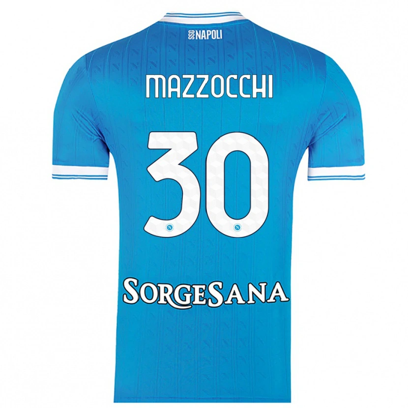 Danxen Hombre Camiseta Pasquale Mazzocchi #30 Azul Cielo Blanco 1ª Equipación 2025/26 La Camisa México