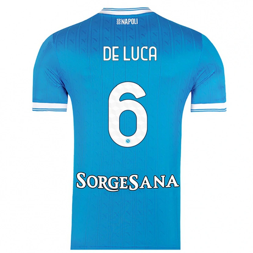Danxen Hombre Camiseta Alfonso De Luca #6 Azul Cielo Blanco 1ª Equipación 2025/26 La Camisa México