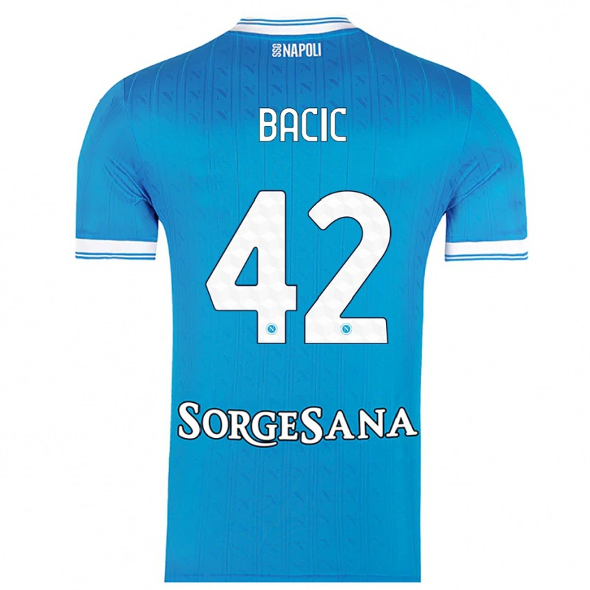 Danxen Hombre Camiseta Doris Bačić #42 Azul Cielo Blanco 1ª Equipación 2025/26 La Camisa México